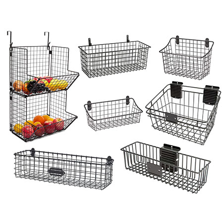 Wall Mounted Wire Baskets - 6-8